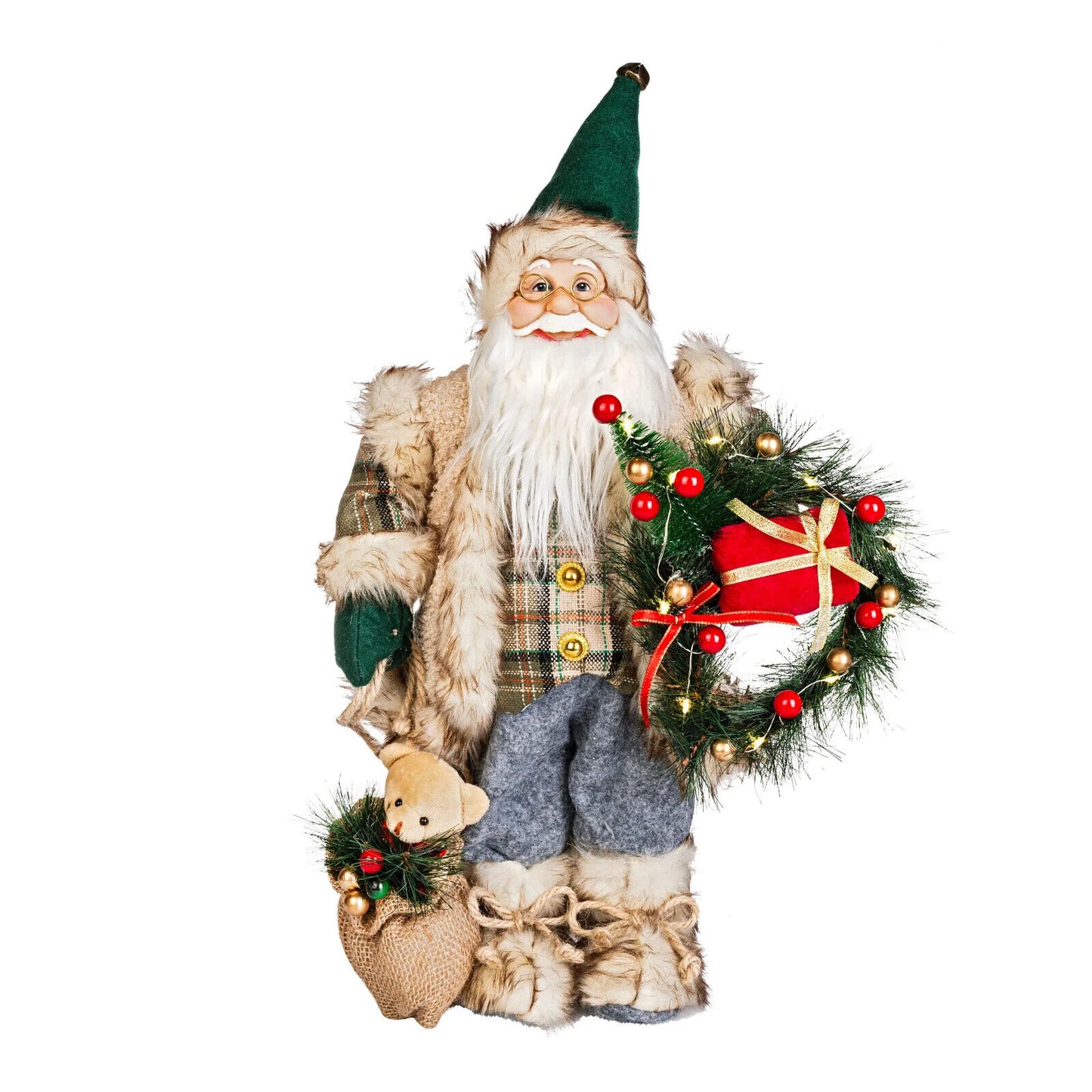 Deko-Weihnachtsmann "Malte" mit LED-Beleuchtung, 45cm