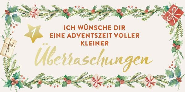 Mini-Adventskalender im niedlichen Mini-Format 24 liebevolle Botschaften Buch