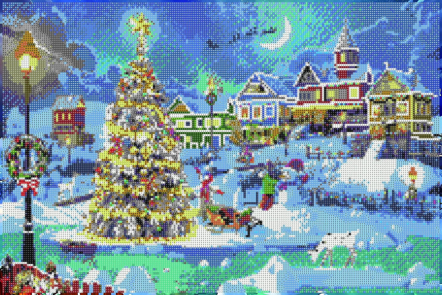 LED-Diamond Painting "Christmas" 60x40 cm Deko Basteln Wanddeko Wohnungsdeko