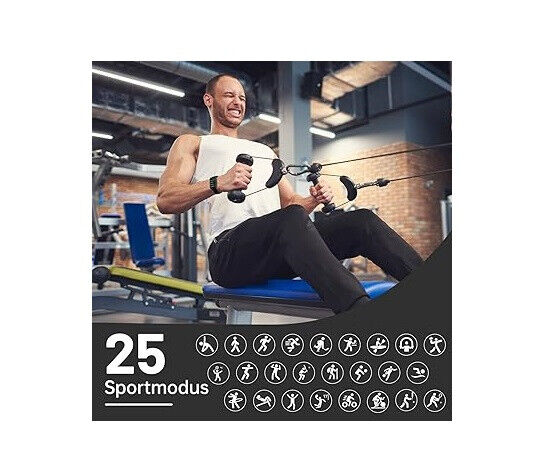 BingoFit Fitness Tracker, Fitness Armband Uhr mit Schrittzähler Pulsuhr Schwarz