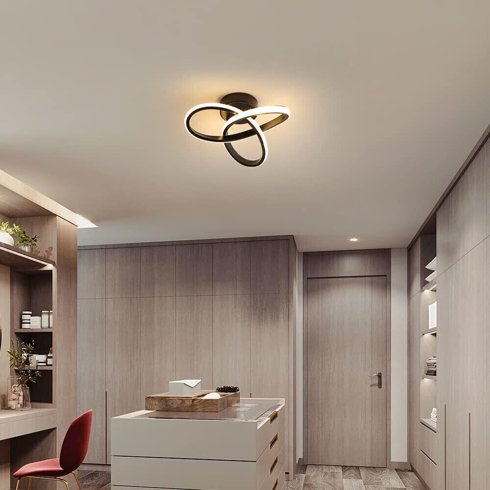 LED Deckenleuchte, Deckenlampe 20W 2200LM, LED Lampe Schwarz für Wohnzimmer