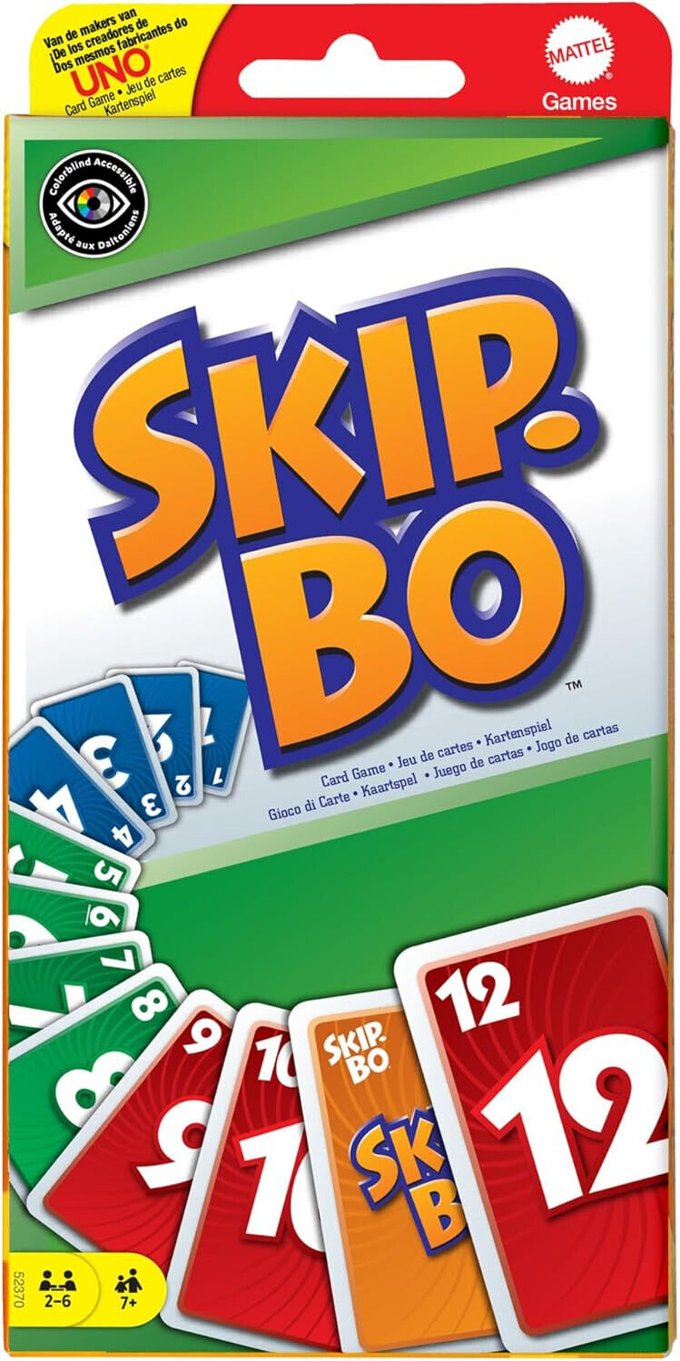 Mattel Games Skip-BO, Kartenspiele für die Famile, Perfekt als Kinderspiel, Reis