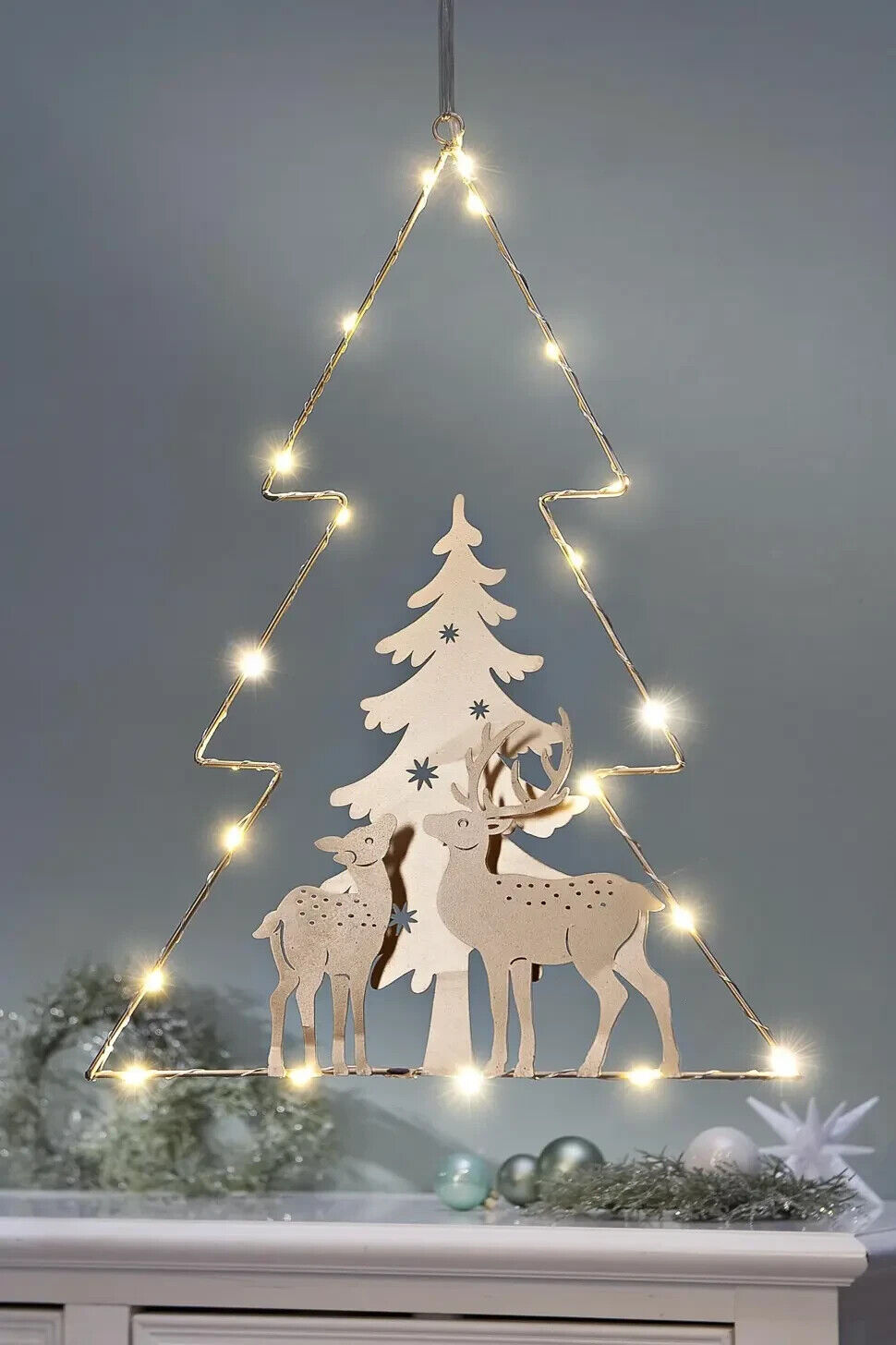 led hängedeko waldweihnacht