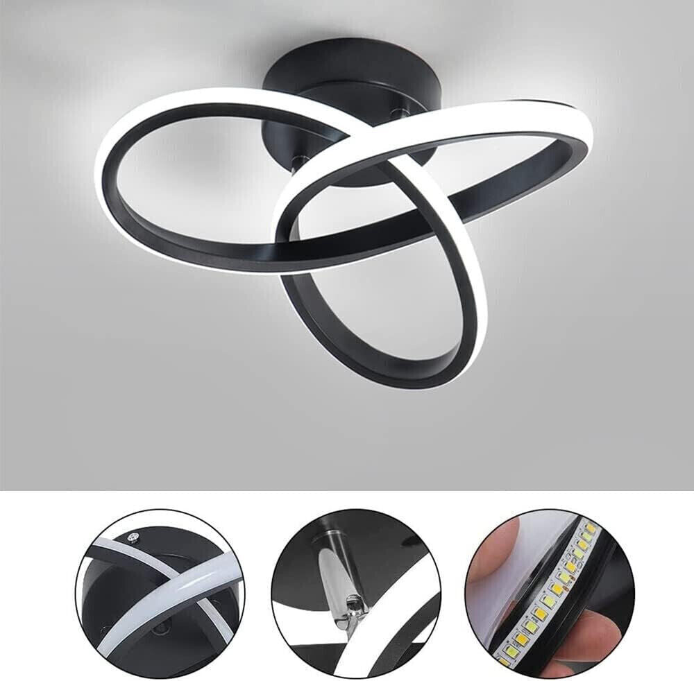 LED Deckenleuchte, Deckenlampe 20W 2200LM, LED Lampe Schwarz für Wohnzimmer