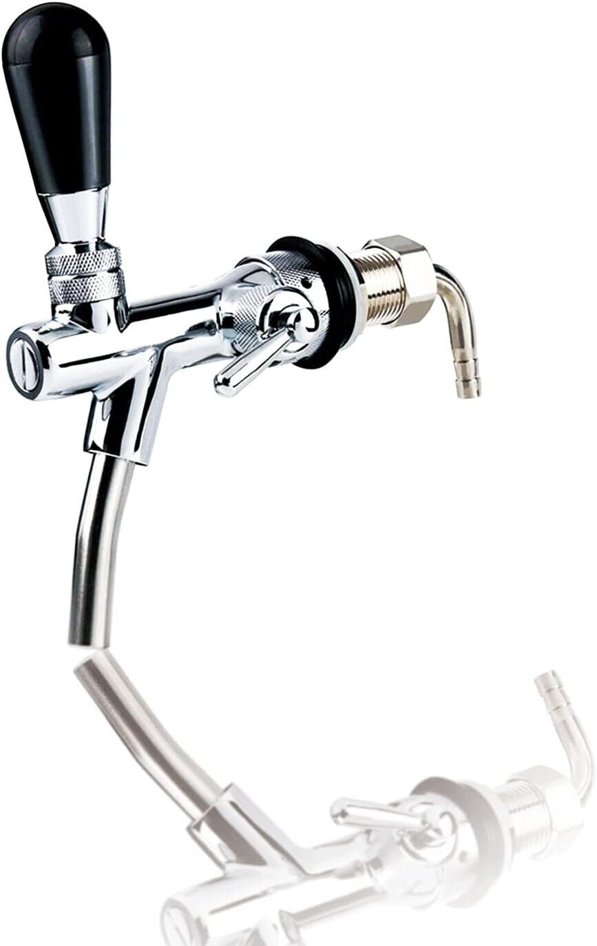 Bierzapfhahn Einstellbare G5/8 Gewinde Bierhahn Chrome Fassbierhahn, Einstellbar