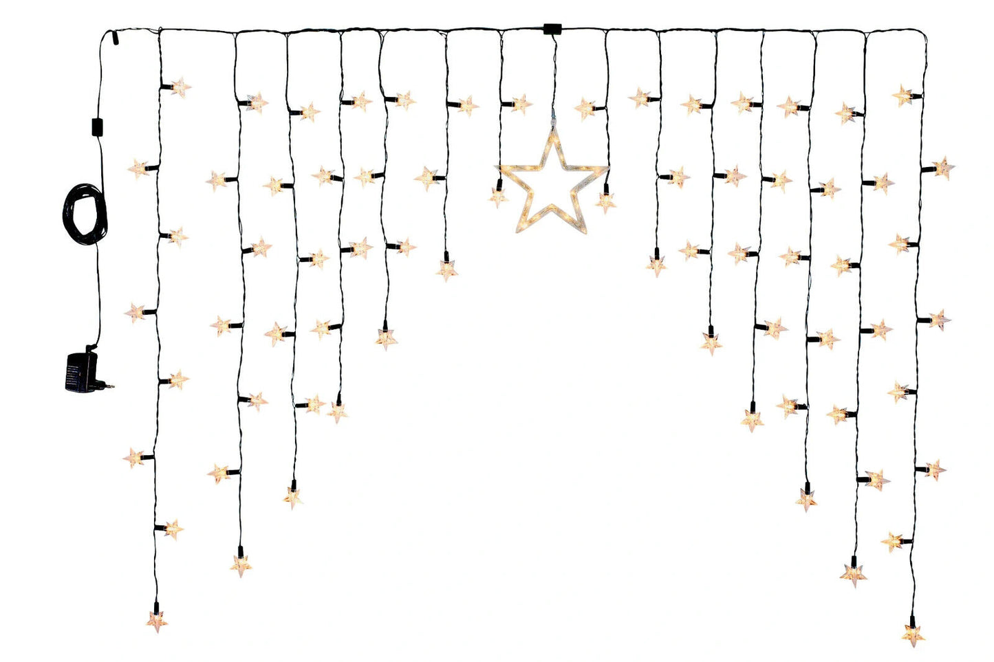 LED-Lichtervorhang "Sterne" 90 LEDs Dekoration Winter Weihnachten Fenster