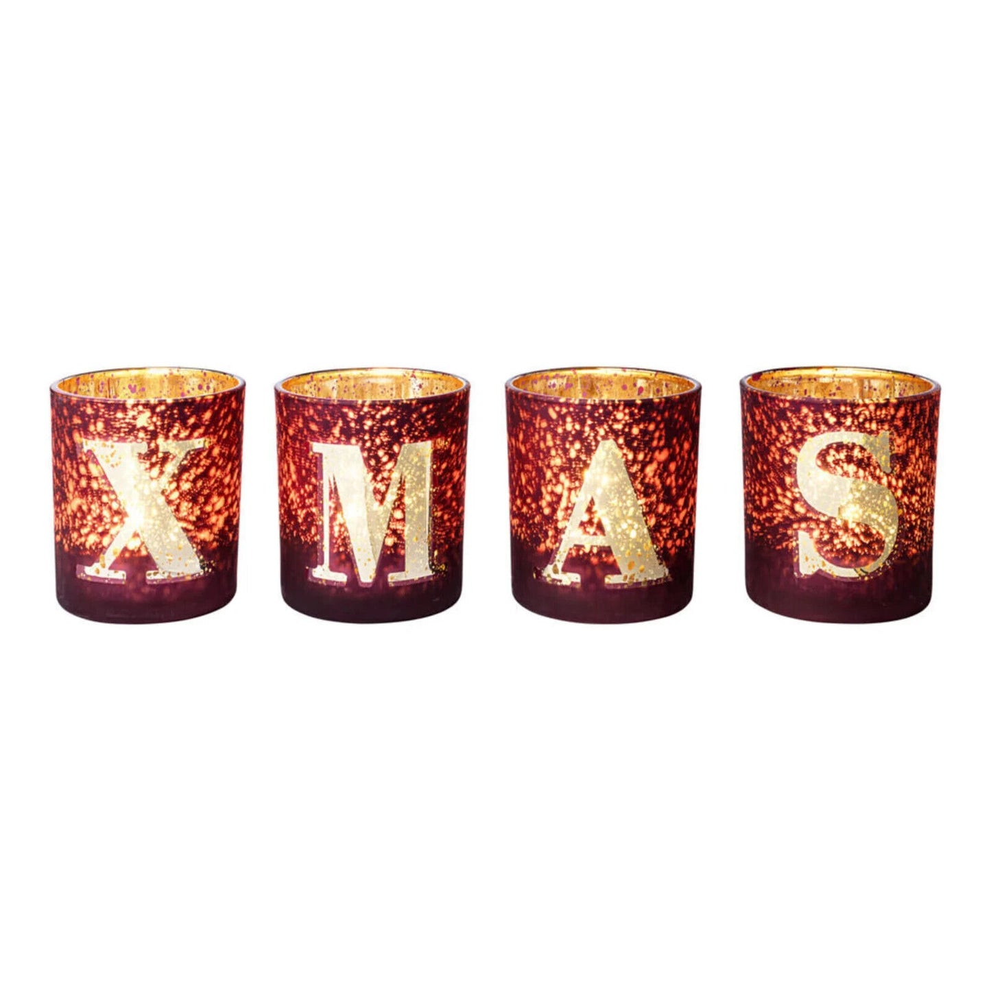 Maxi-Teelichthalter "XMAS" 4er-Set