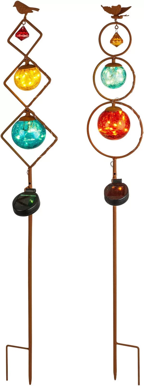 2er solar Gartenstecker Leuchte "Ornamente"