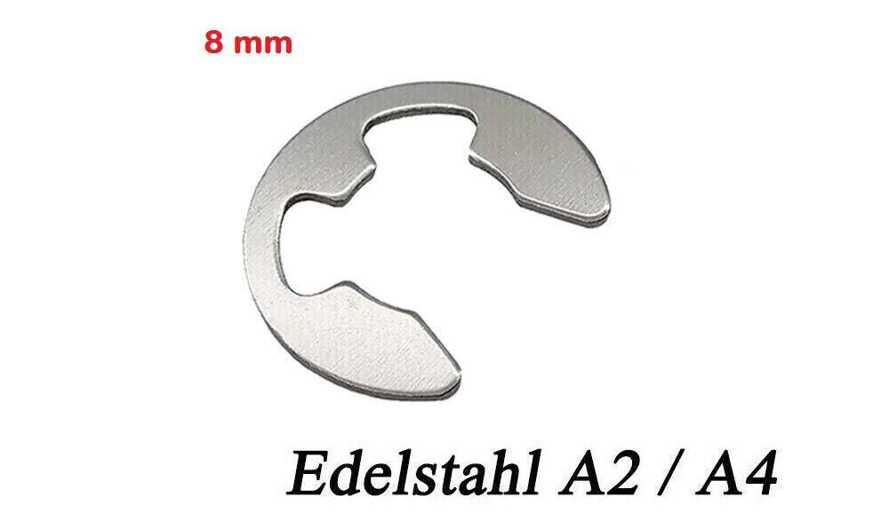 8 mm E-CLIP Außen Sicherungsring Sprengring für Welle DIN 6799 Edelstahl 8mm M8