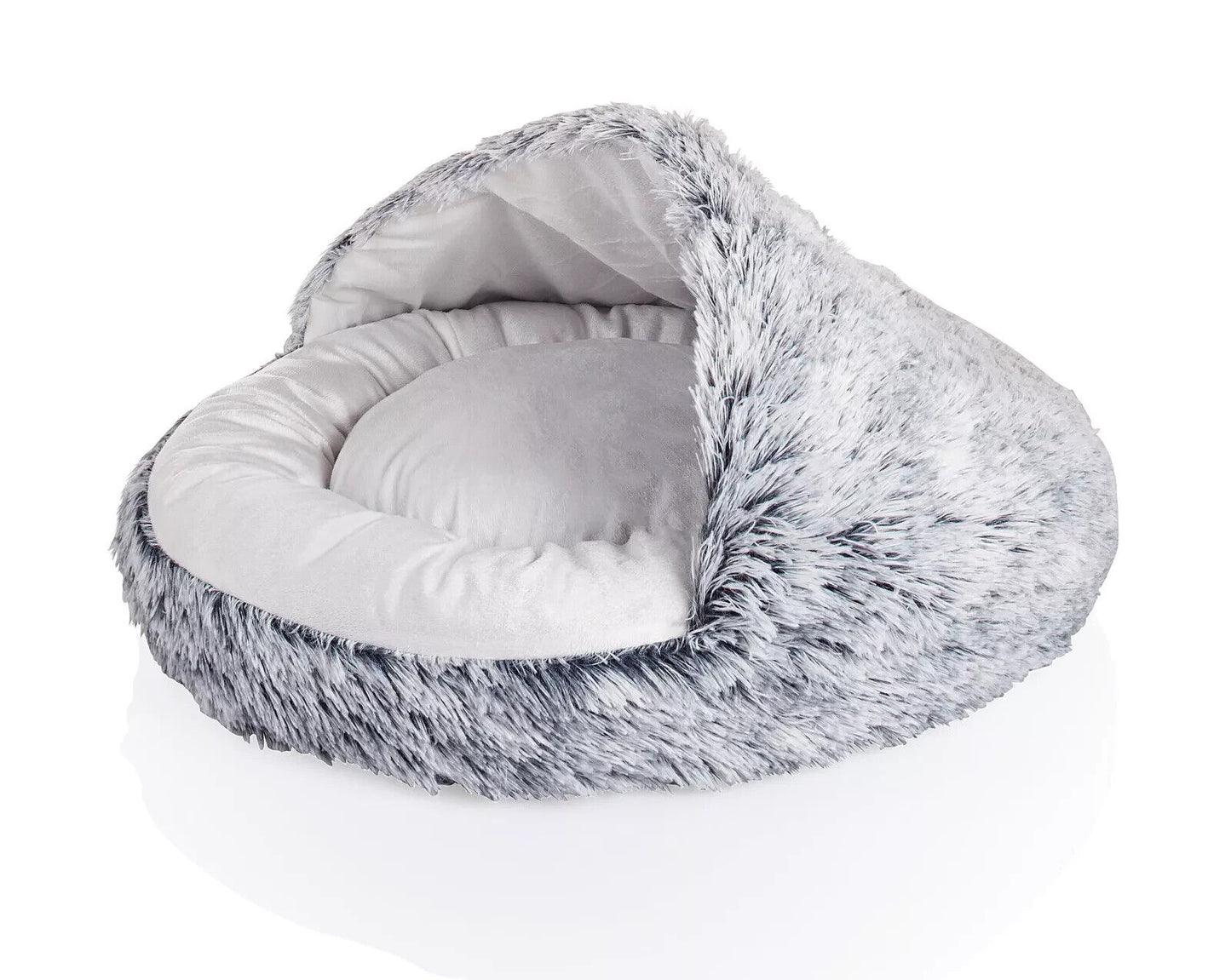 Katzenbett Hundebett Kuschelhöhle Bett flauschig weich 60cm Grau