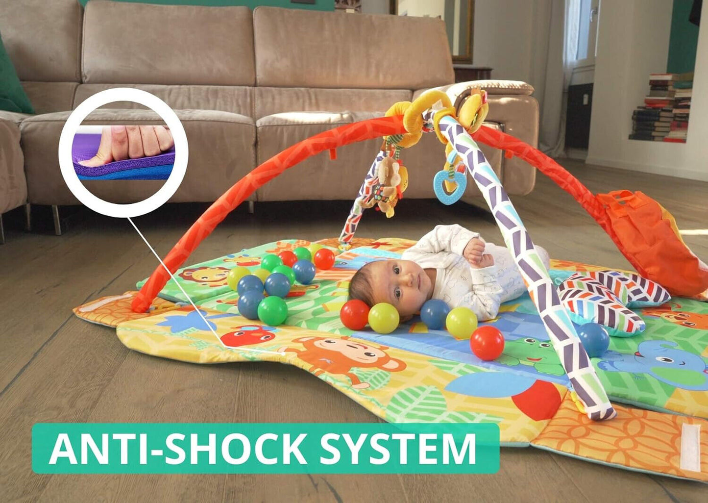 WARRALL M205H Interactive Multifunctional Baby Play Mat 5 in 1 Sensory Toy 20 Ba