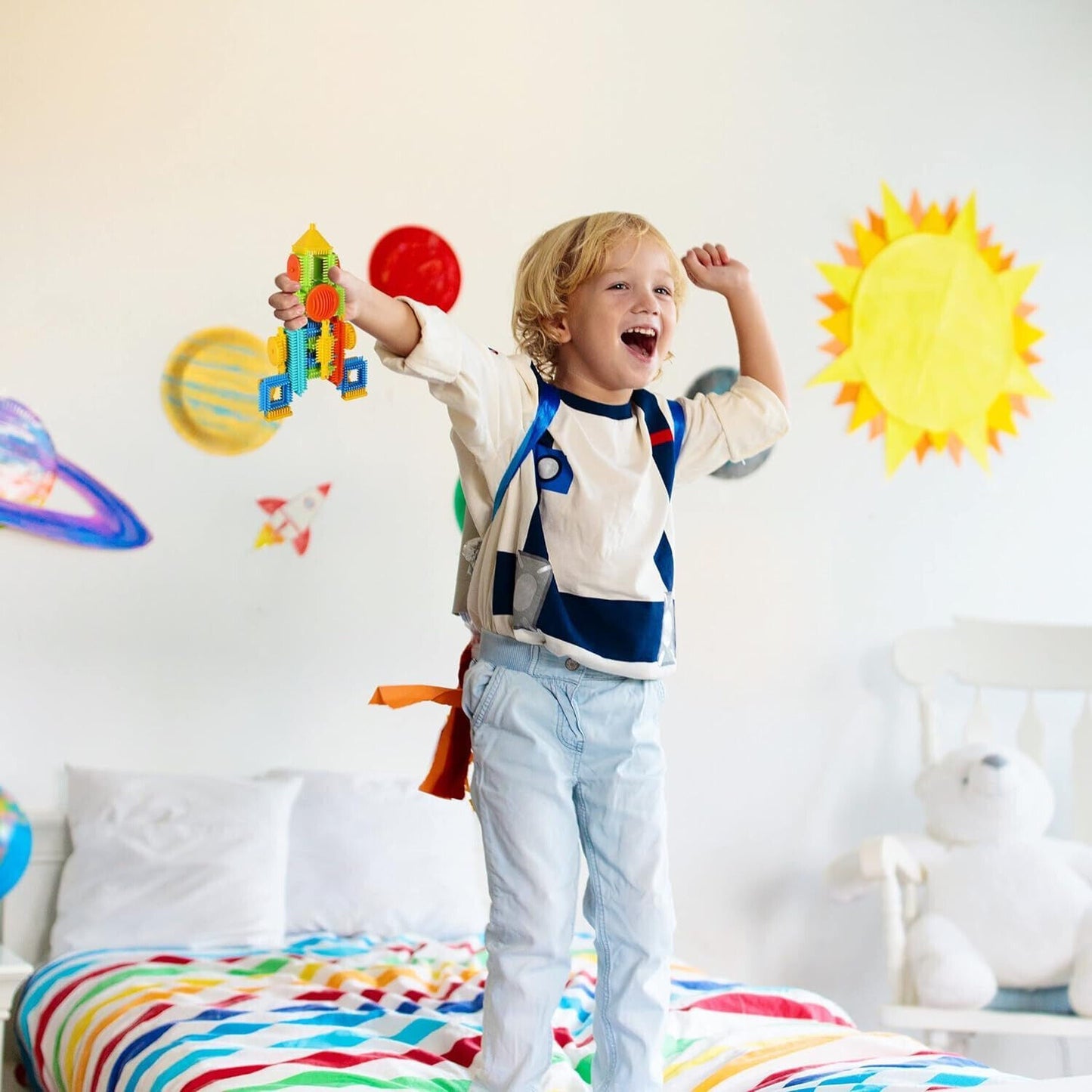 BLOKO 503502 50er Tube, Multicolor Spielzeug Spiel Steine Blöcke Bunt Kunststoff