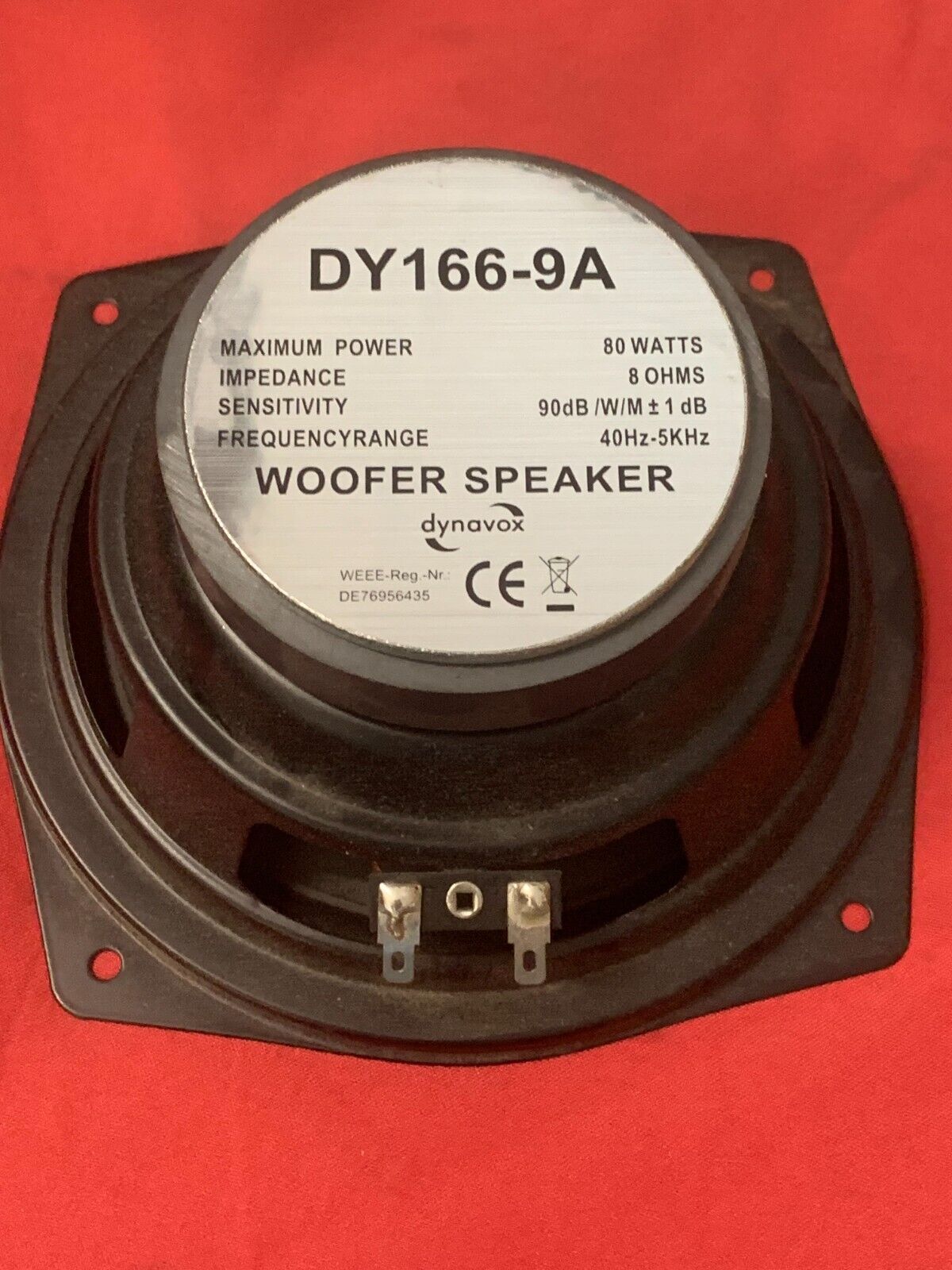 1x DY-166-9A Dynavox 16cm Bass Lautsprecher 165mm Tieftöner 4Ohm 6,5"