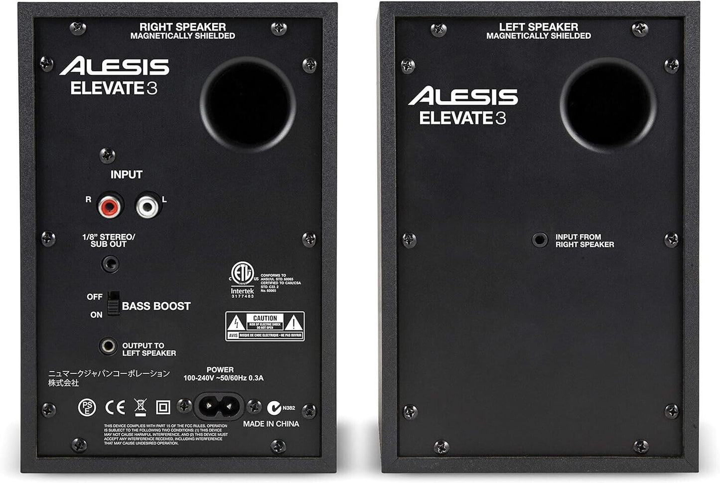 Alesis Elevate 3 MKII - Aktive Desktop-Studiolautsprecher für Heimstudios/Video