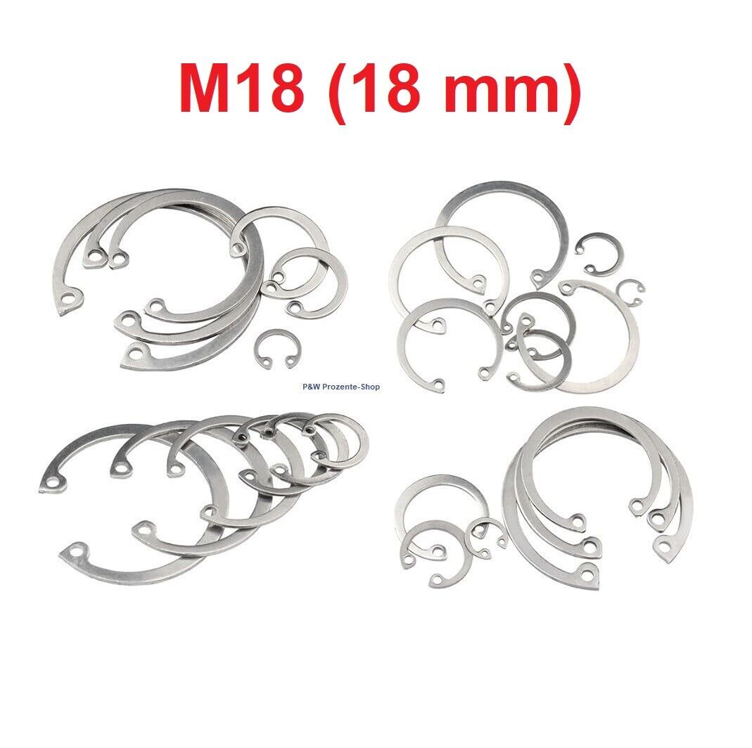 Sicherungsring M8 bis M20 DIN 472 Innen, Seegering, Edelstahl A2, 8mm - 20mm