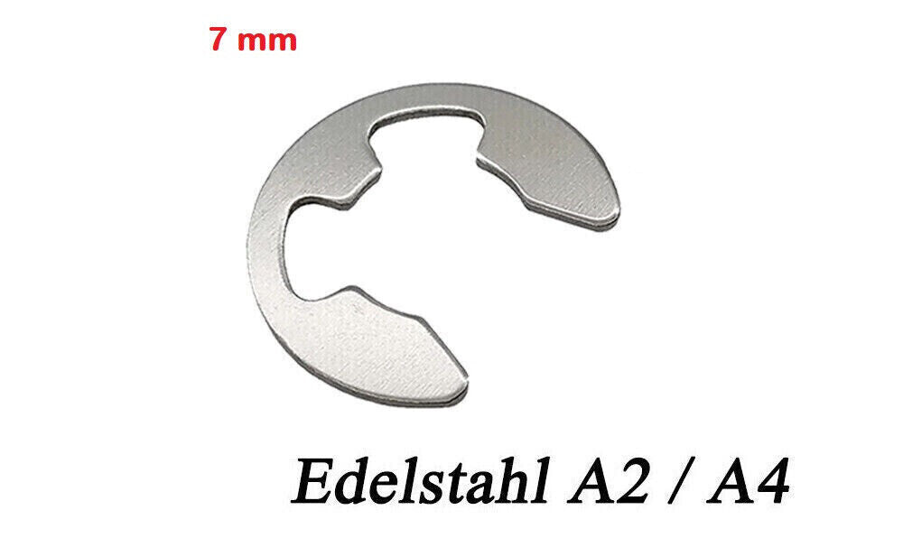 7 mm E-CLIP Außen Sicherungsring Sprengring für Welle DIN 6799 Edelstahl 7mm M7