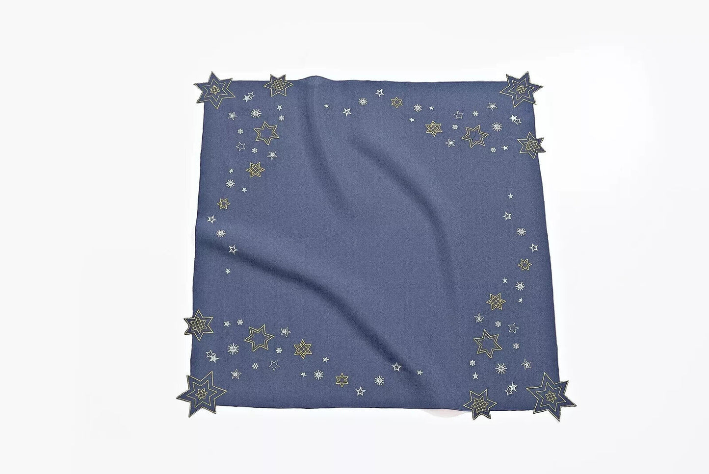 Mitteldecke Sternenglanz Tischdecke Stickereien 85 x 85 cm dunkelblau