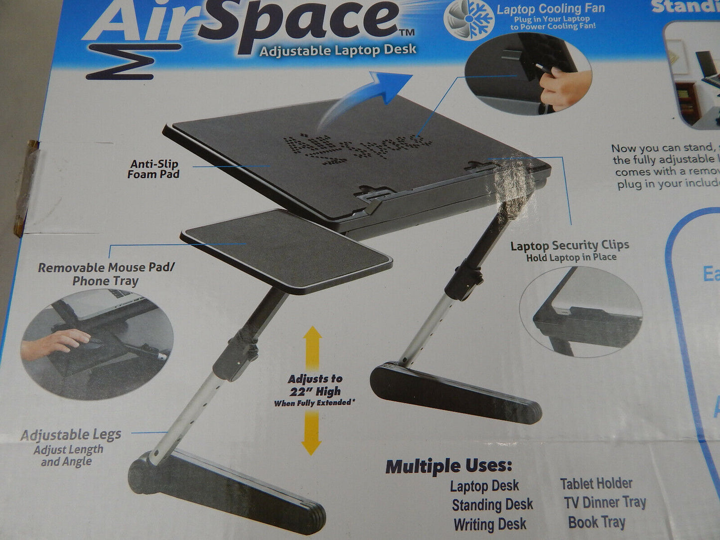 Air Space 360° höhenverstellbarer tragbarer Laptop Tisch