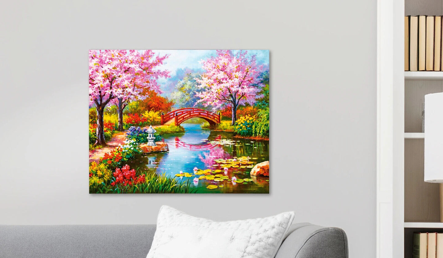 Diamond Painting "Brücke am See" 40 x 50 cm Deko Basteln Wanddeko Wohnungsdeko