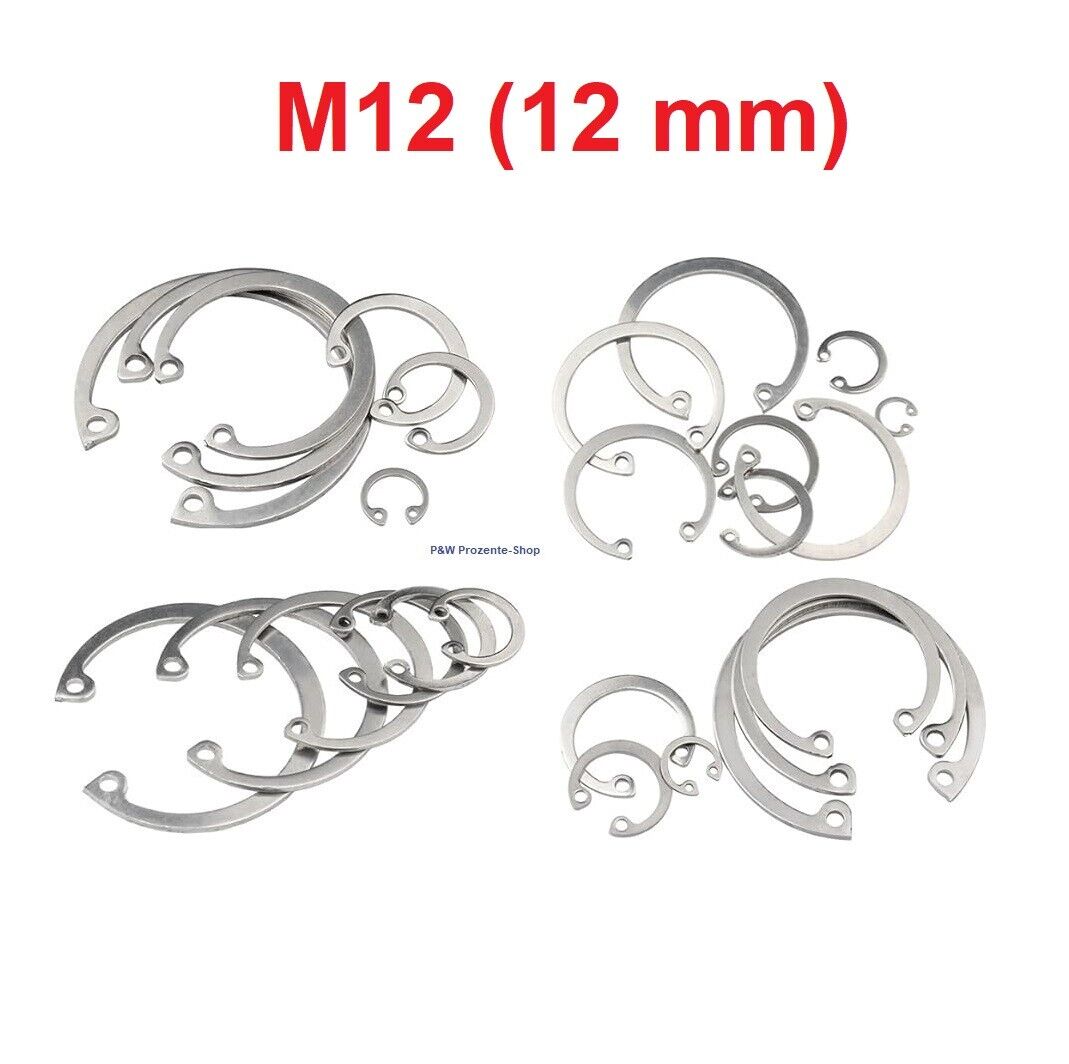 Sicherungsring M8 bis M20 DIN 472 Innen, Seegering, Edelstahl A2, 8mm - 20mm