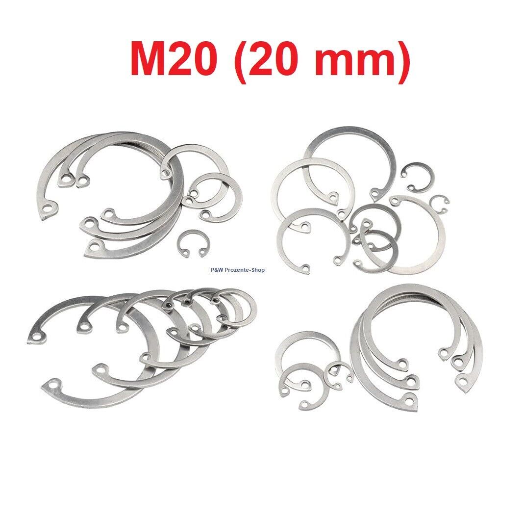 Sicherungsring M8 bis M20 DIN 472 Innen, Seegering, Edelstahl A2, 8mm - 20mm
