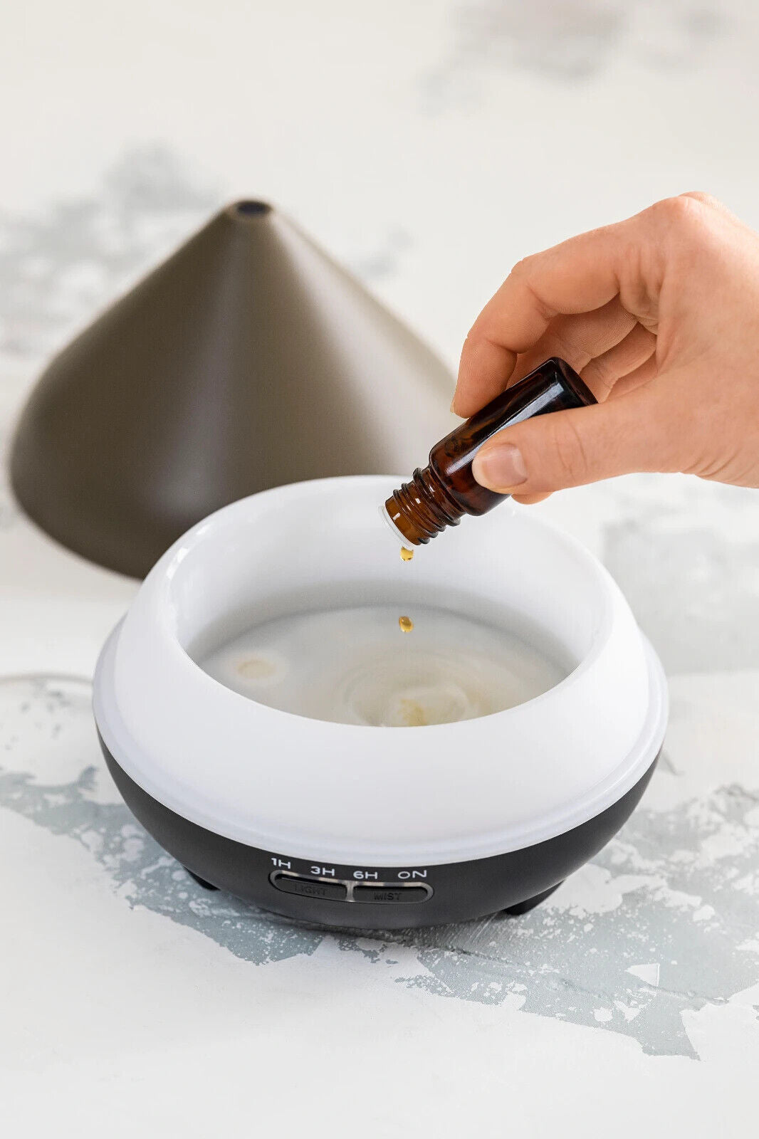 Luftbefeuchter Aroma Diffuser Taupe Stimmungslicht Mit Timer