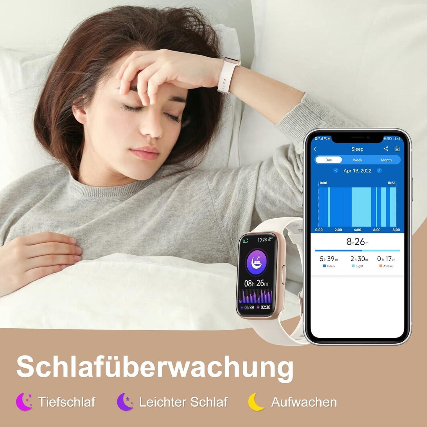BingoFit Fitness Tracker, Fitness Armband Uhr mit Schrittzähler Uhr Pulsuhr Weiß