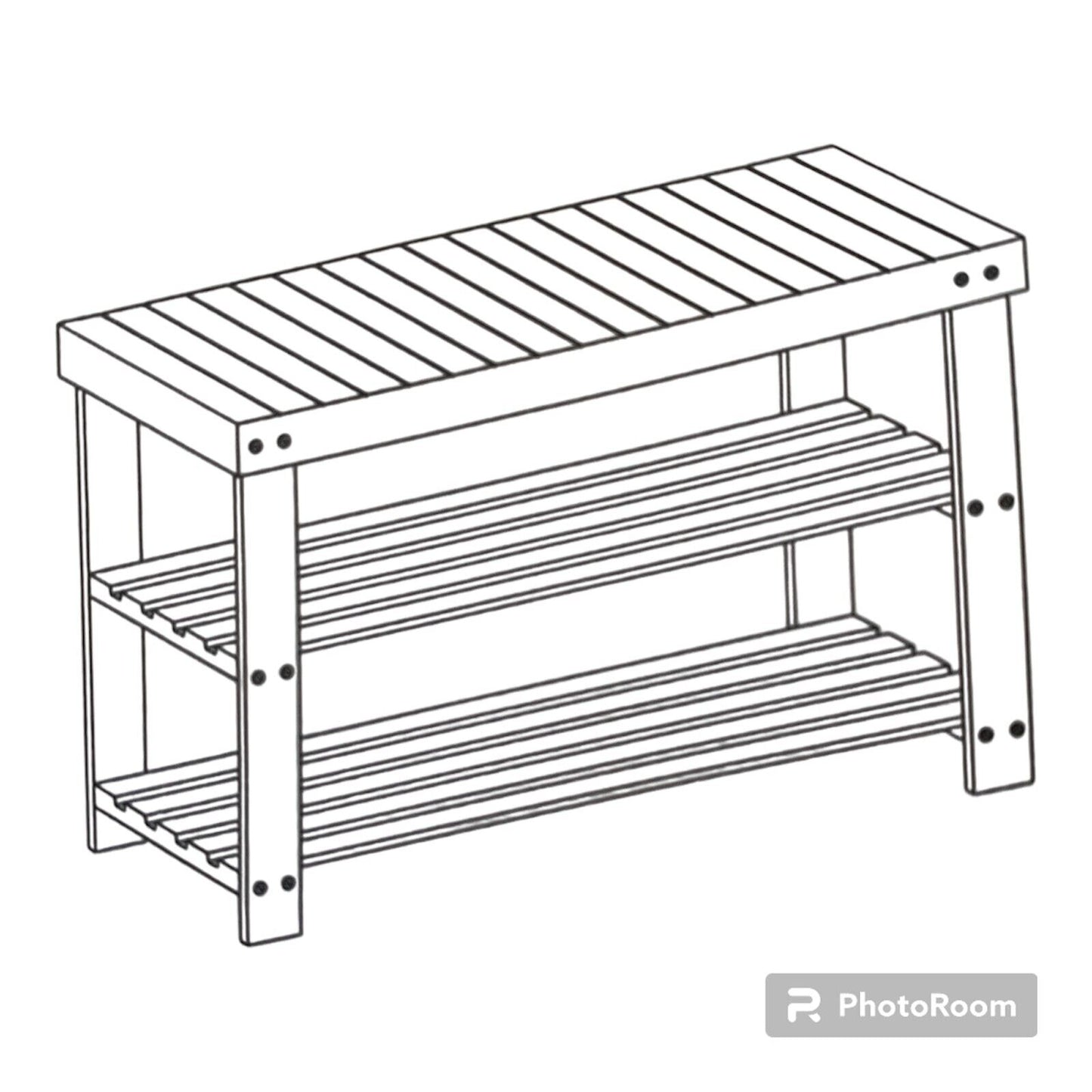 SMIBUY Schuhbank, Schuhregal aus Bambus, 3 Etagen, Schuh-Organizer, Aufbewahrung