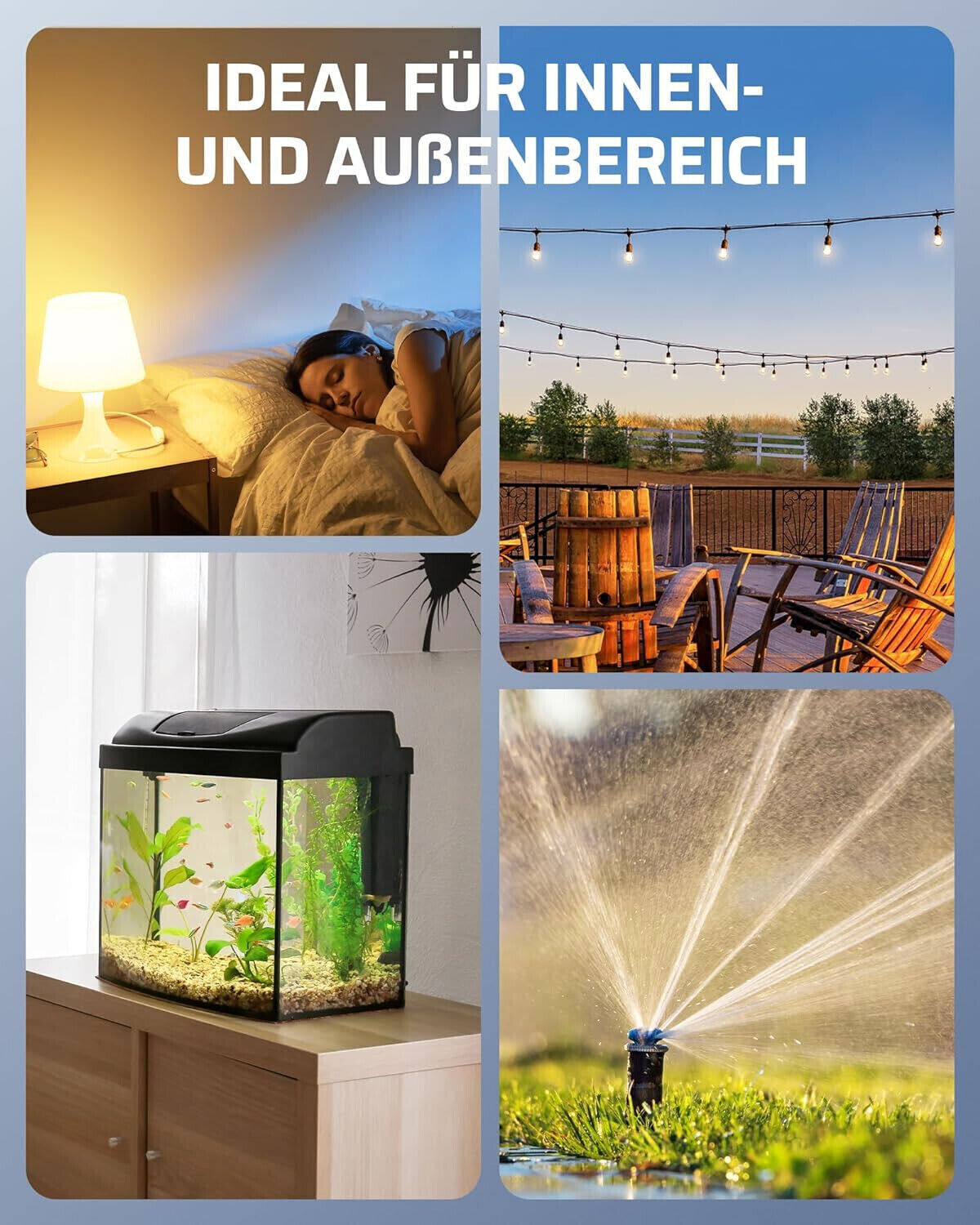 WLAN Steckdose Outdoor max. 3680W Alexa Smart Steckdose Aussen, IP44 Wasserdicht