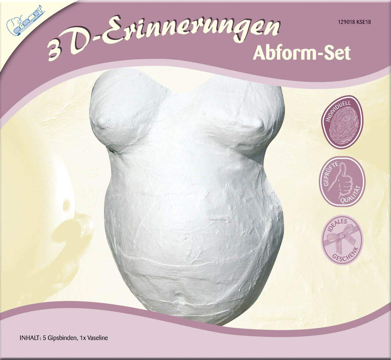 Mammut Spiel & Geschenk 129018 - 3D Erinnerungen Gipsabform Set, Abdruck, Babyba
