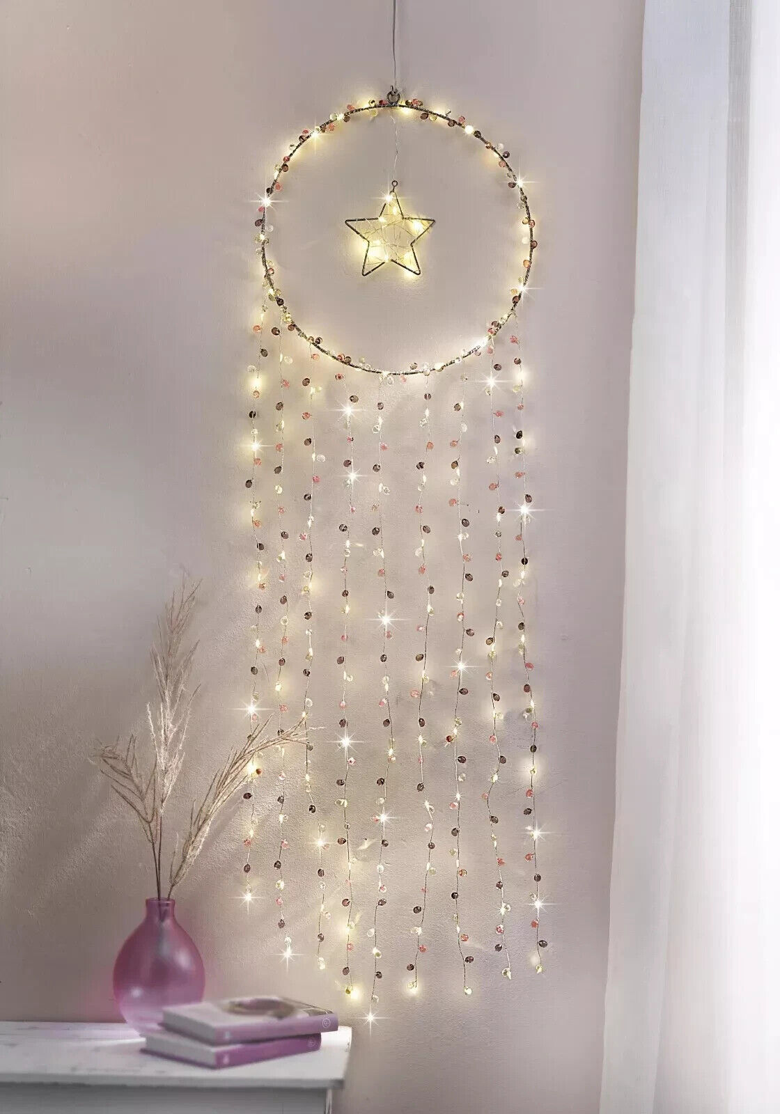 LED-Dekoring "Glitzertraum" Wohnungsdeko Dekoration Wanddeko Beleuchtung Timer
