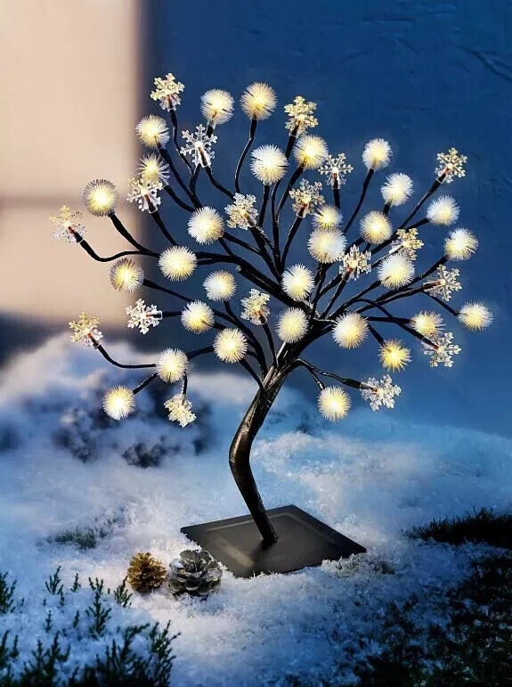 LED Baum Winter Dream Innen Außen Timer Batterie Wetterfest Winterlich Deko