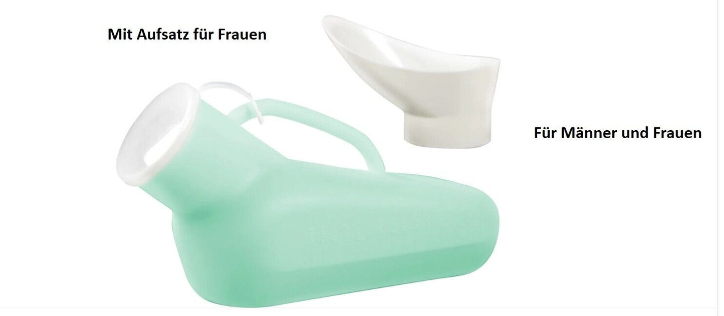 Urinal für unterwegs, Unisex, 800 ml, Weiß, inklusive Aufsatz Farbe: Mint