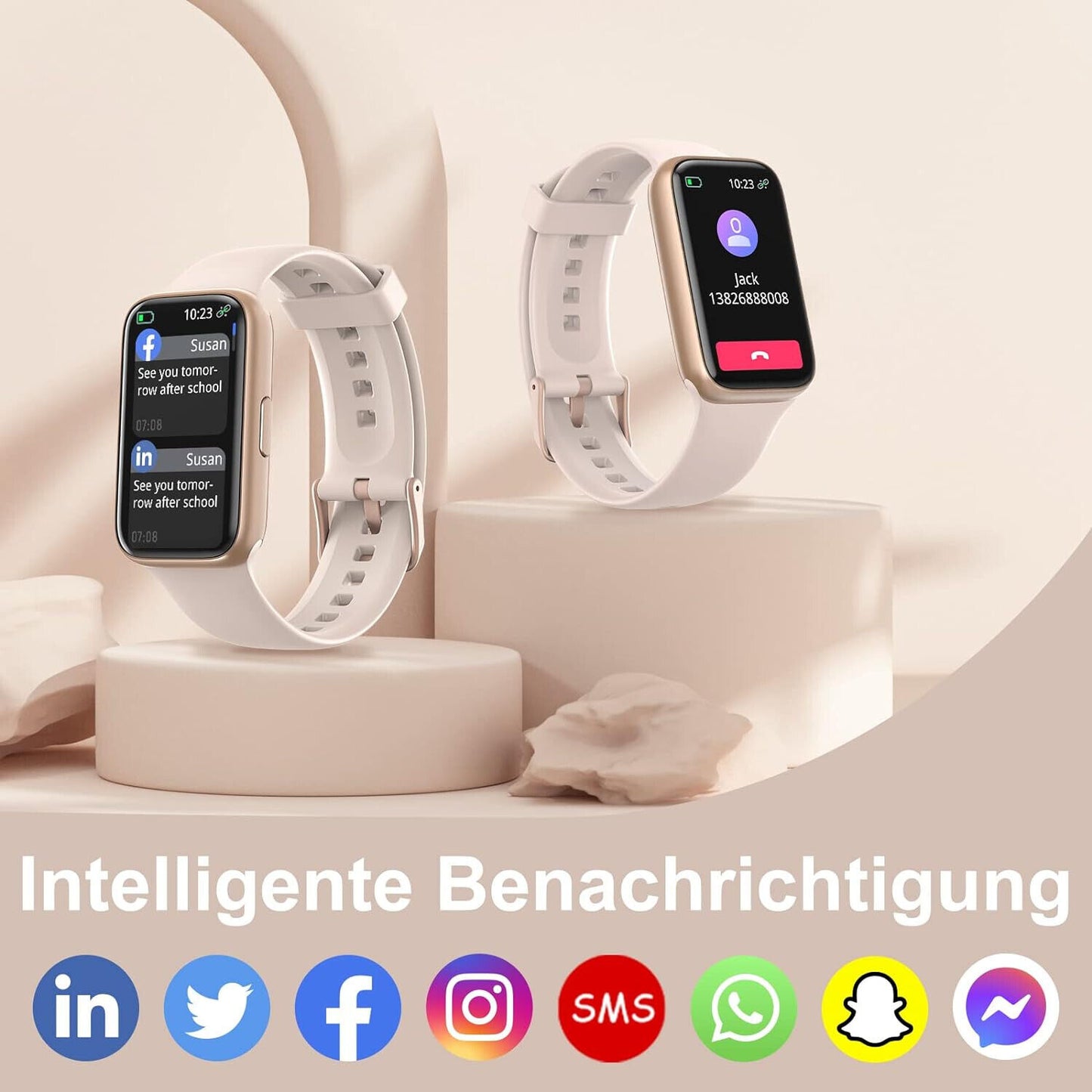 BingoFit Fitness Tracker, Fitness Armband Uhr mit Schrittzähler Pulsuhr Rosa