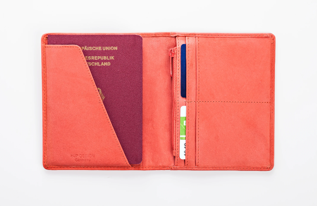 hjp Damen-Reise- und Geldbörse "All in One" (Farbe: beere)