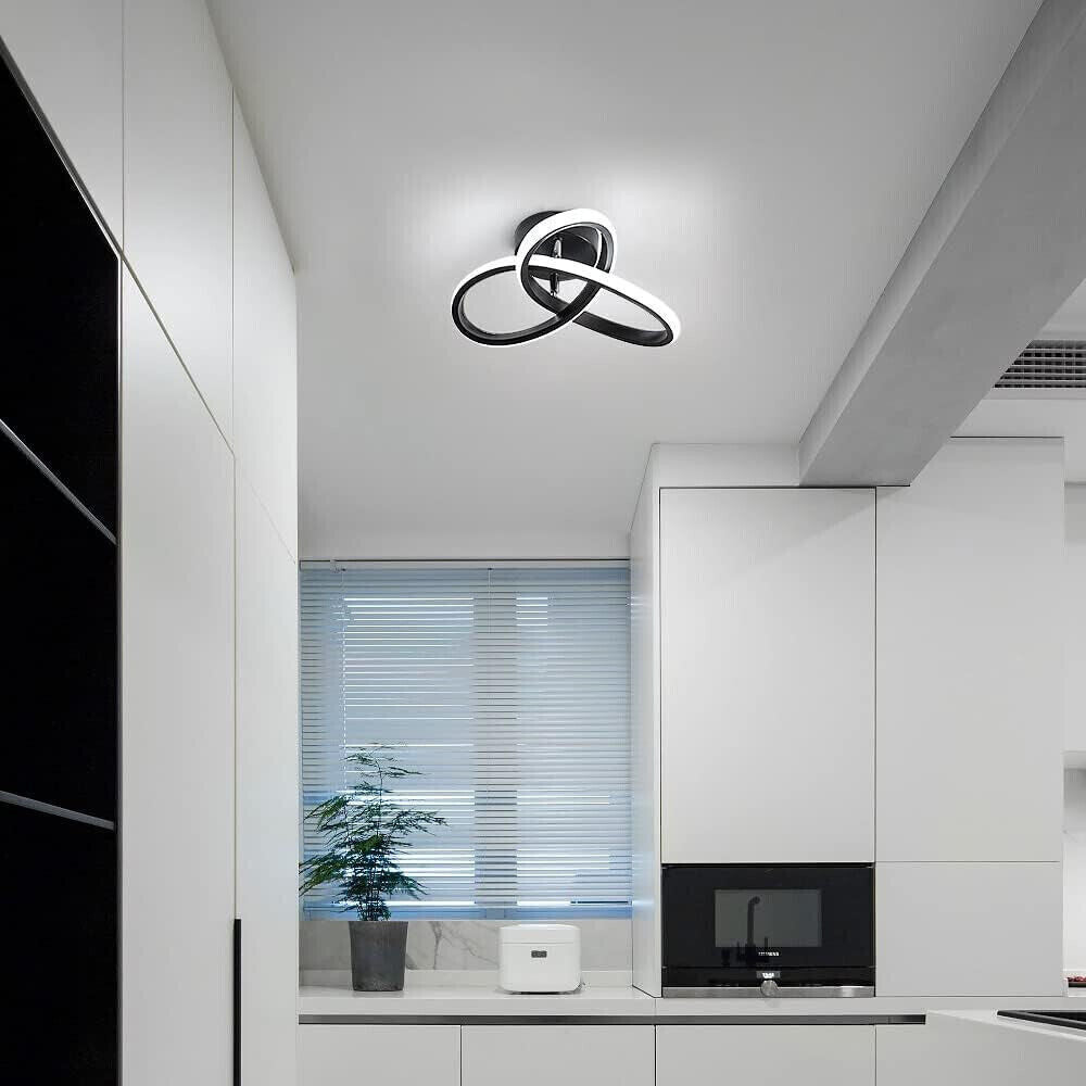 LED Deckenleuchte, Deckenlampe 20W 2200LM, LED Lampe Schwarz für Wohnzimmer
