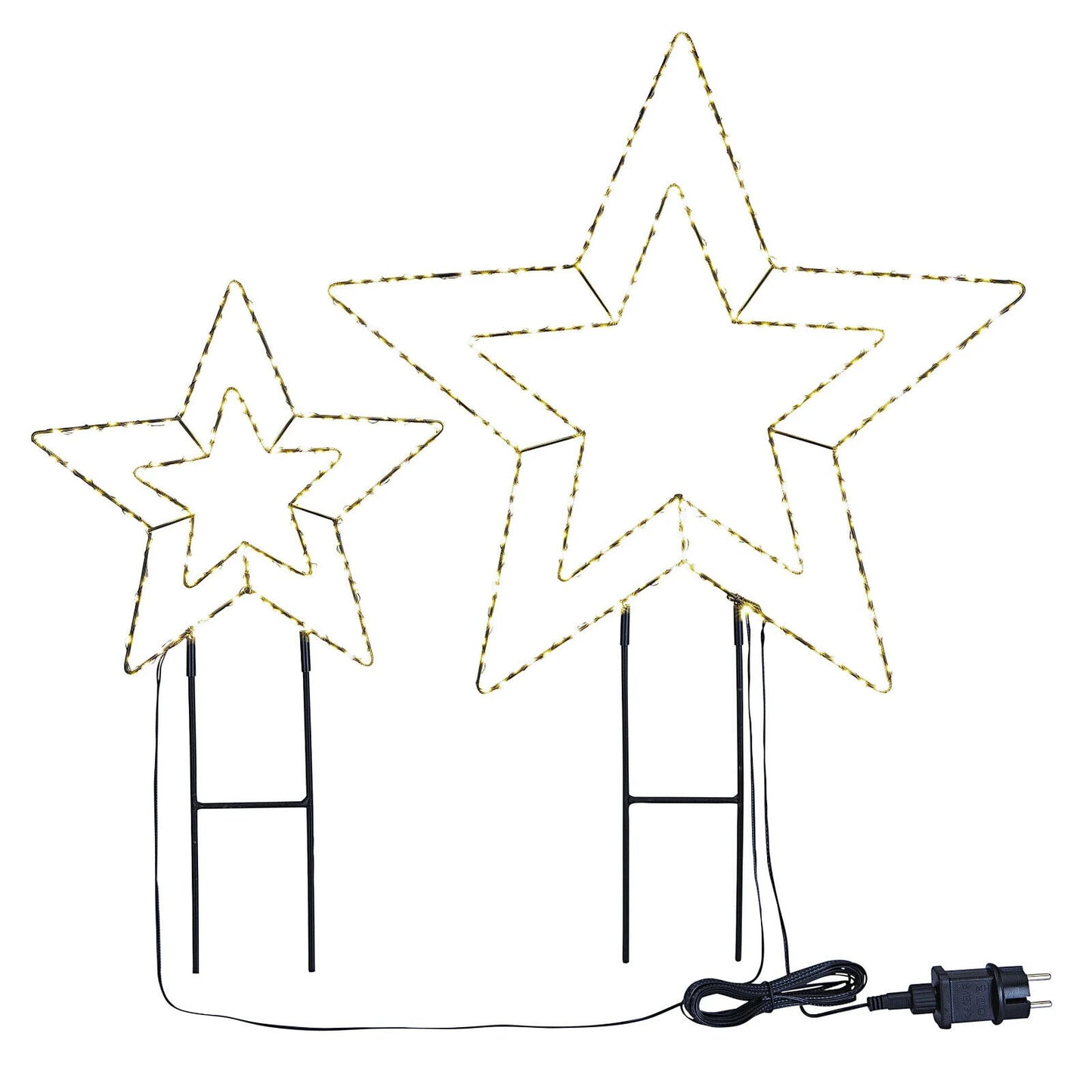 LED-Gartenstecker "Leuchtsterne" 2er-Set