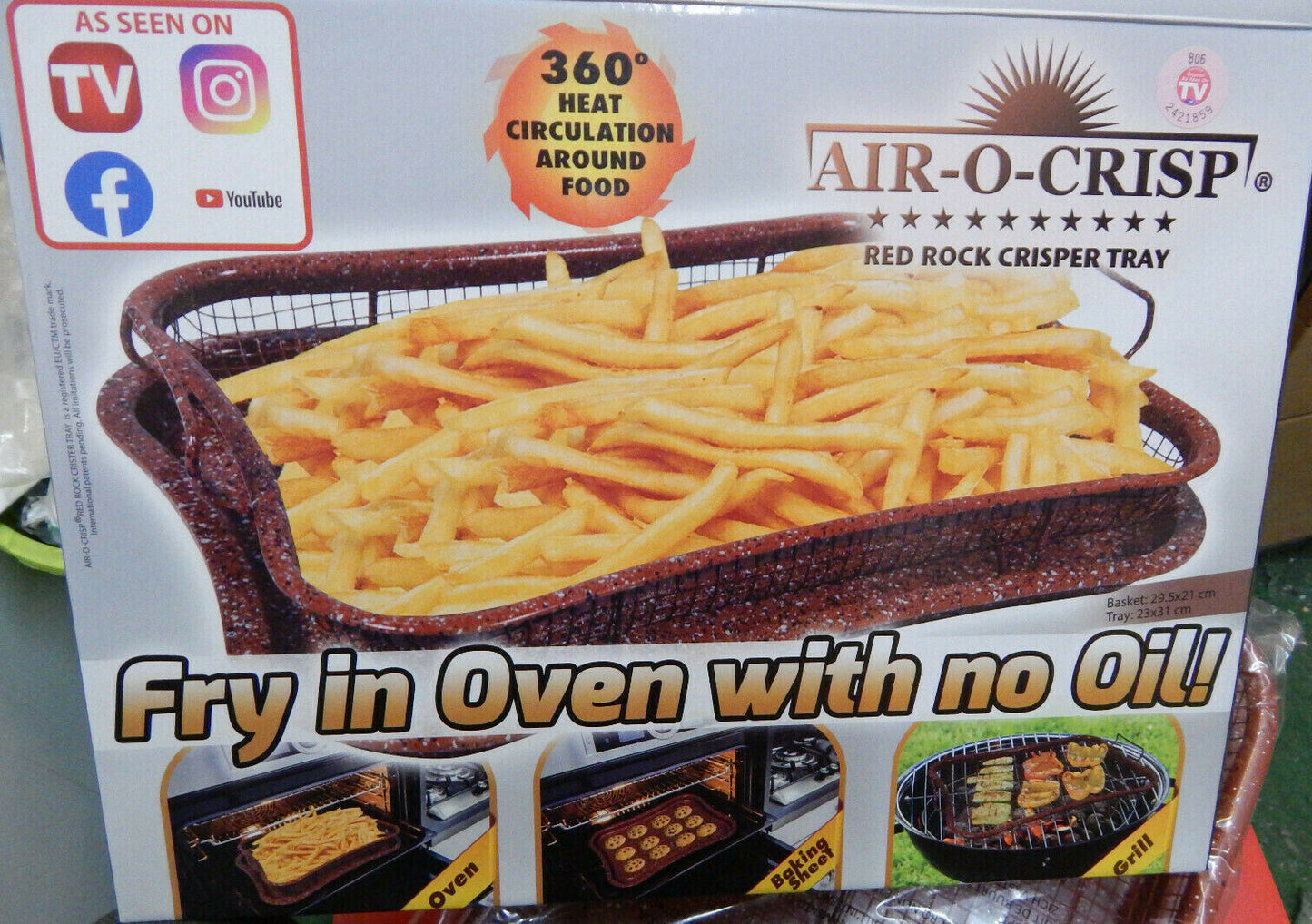 Air-O-Crisp - Ofenbratplatte - Ofenschale - Backblech - Grill - Ofenfritten06448