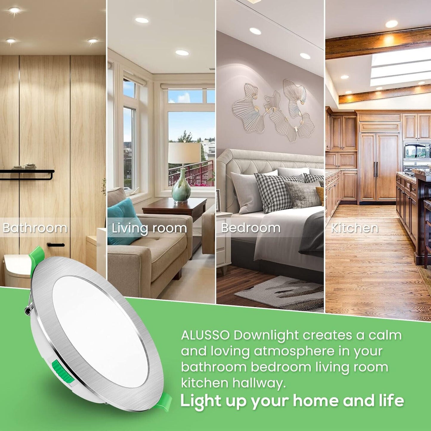 ALUSSO LED Einbaustrahler 230V 7W Dimmbar Ultra Flach Einbauleuchten, 580lm IP44