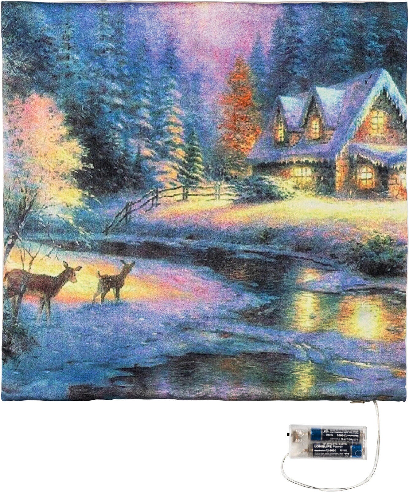 LED-Kissenhülle "Wintermomente" 40x40 cm LED Kissenhülle Kissenbezug 40 x 40cm