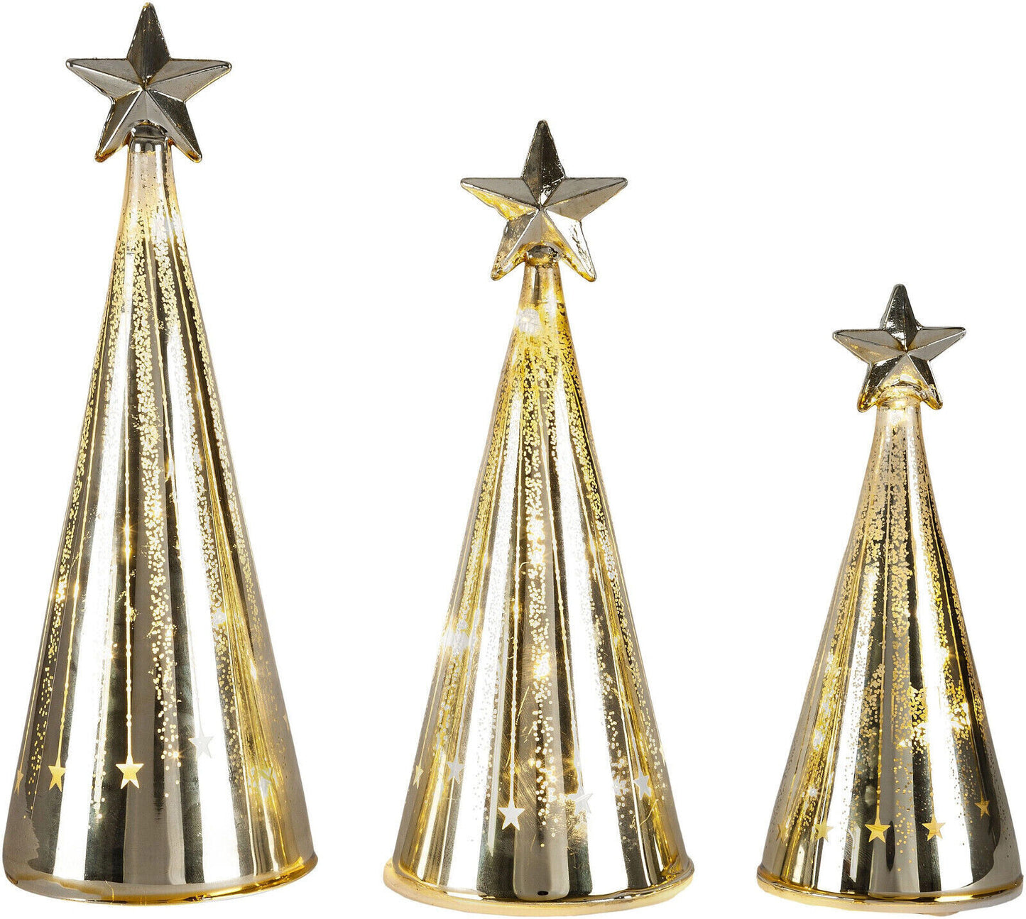 LED-Glaspyramiden "Brilliare" 3er-Set Deko Weihnachtsdeko Advent Dekoration Glas