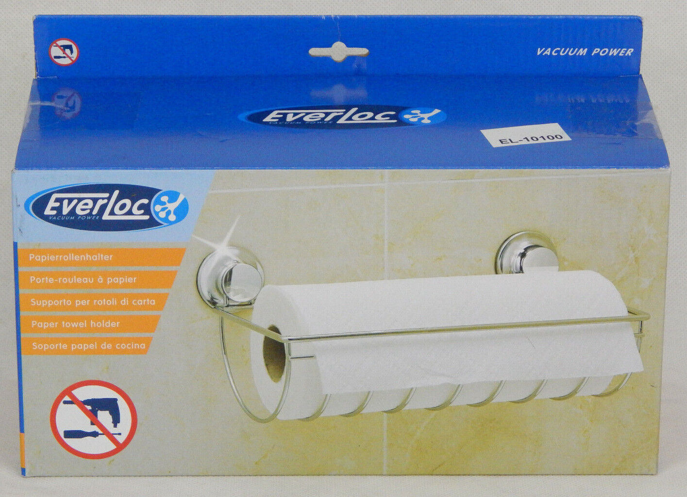 EverLoc Küchenrollenhalter Papierrollenhalte aus Metall Küchenrolle ohne Bohren