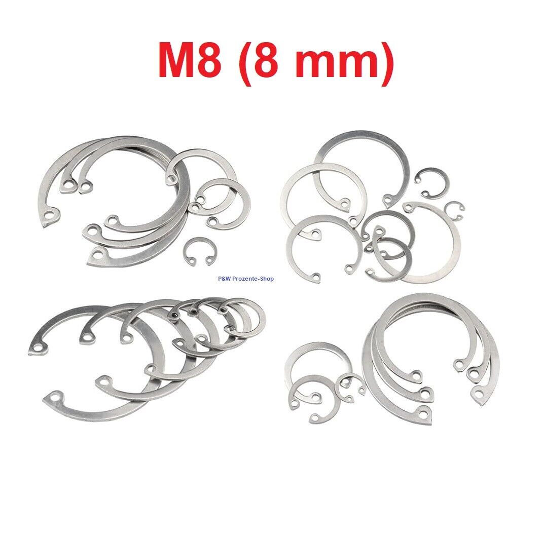 Sicherungsring M8 bis M20 DIN 472 Innen, Seegering, Edelstahl A2, 8mm - 20mm