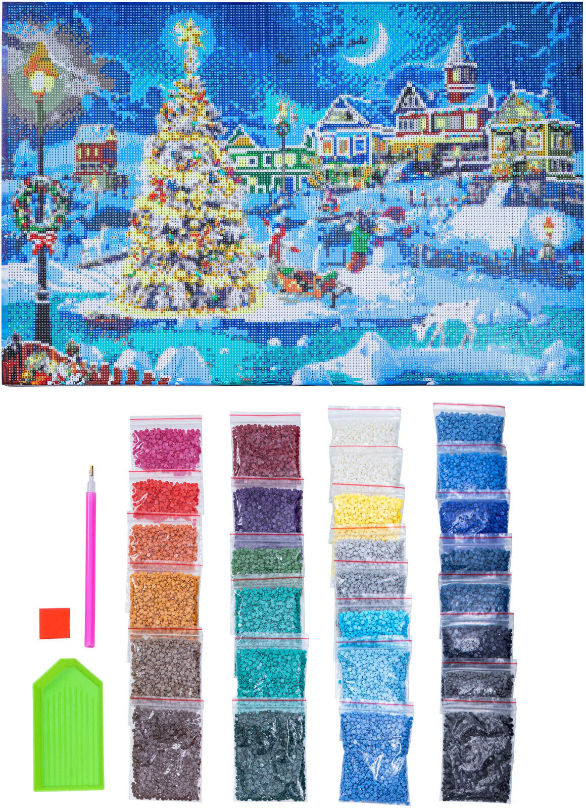 LED-Diamond Painting "Christmas" 60x40 cm Deko Basteln Wanddeko Wohnungsdeko