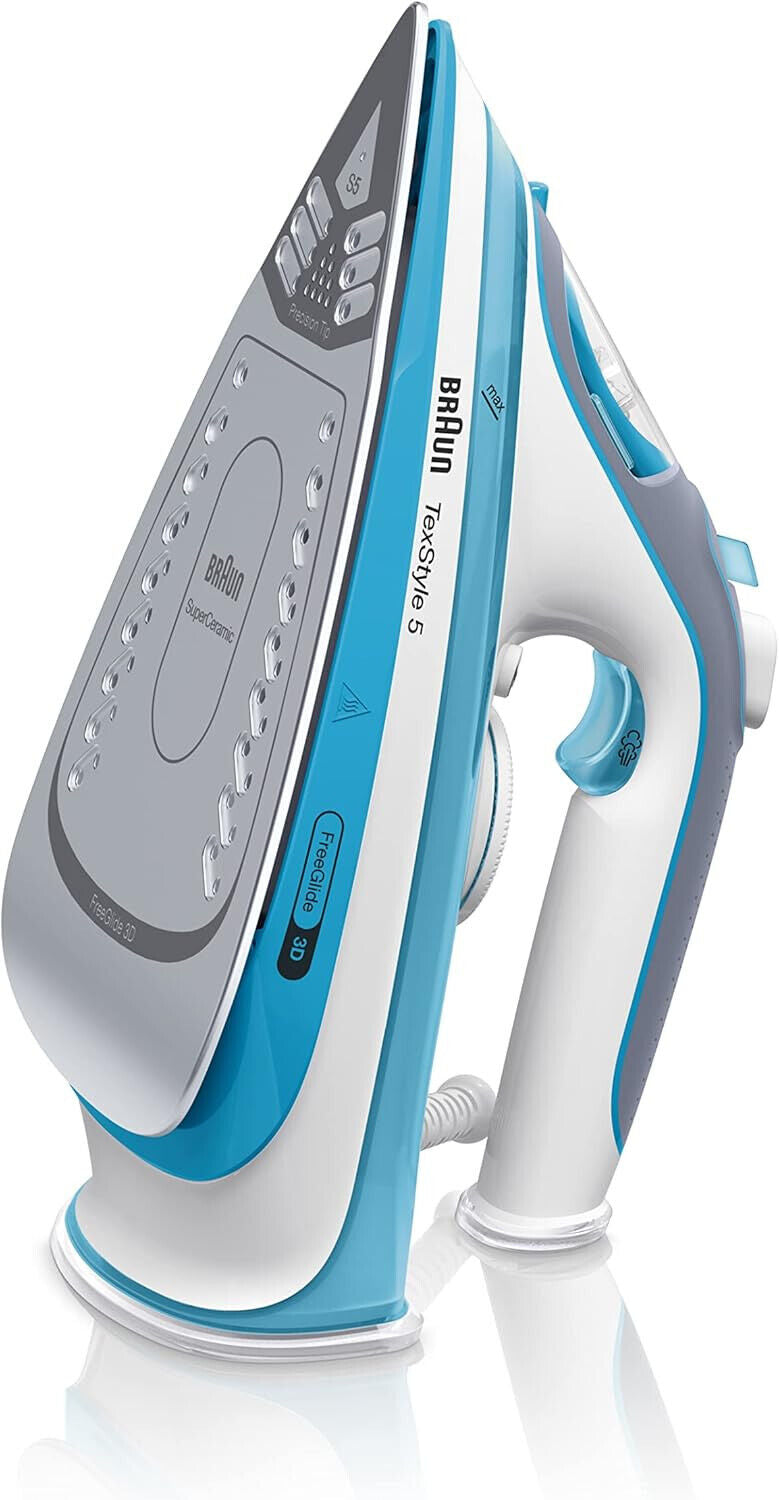Braun TexStyle 5 Dampfbügeleisen SI 5006 BL – Bügeleisen mit Freeglide 3D Bügeln