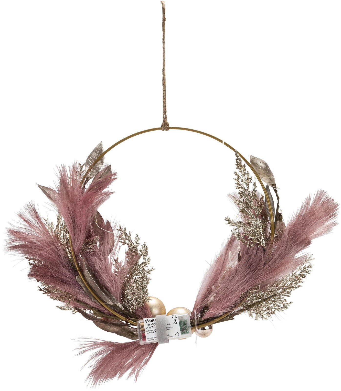 LED-Metallring "Light Gold" 30cm Deko Hängedeko Advent Dekoration Weihnachten