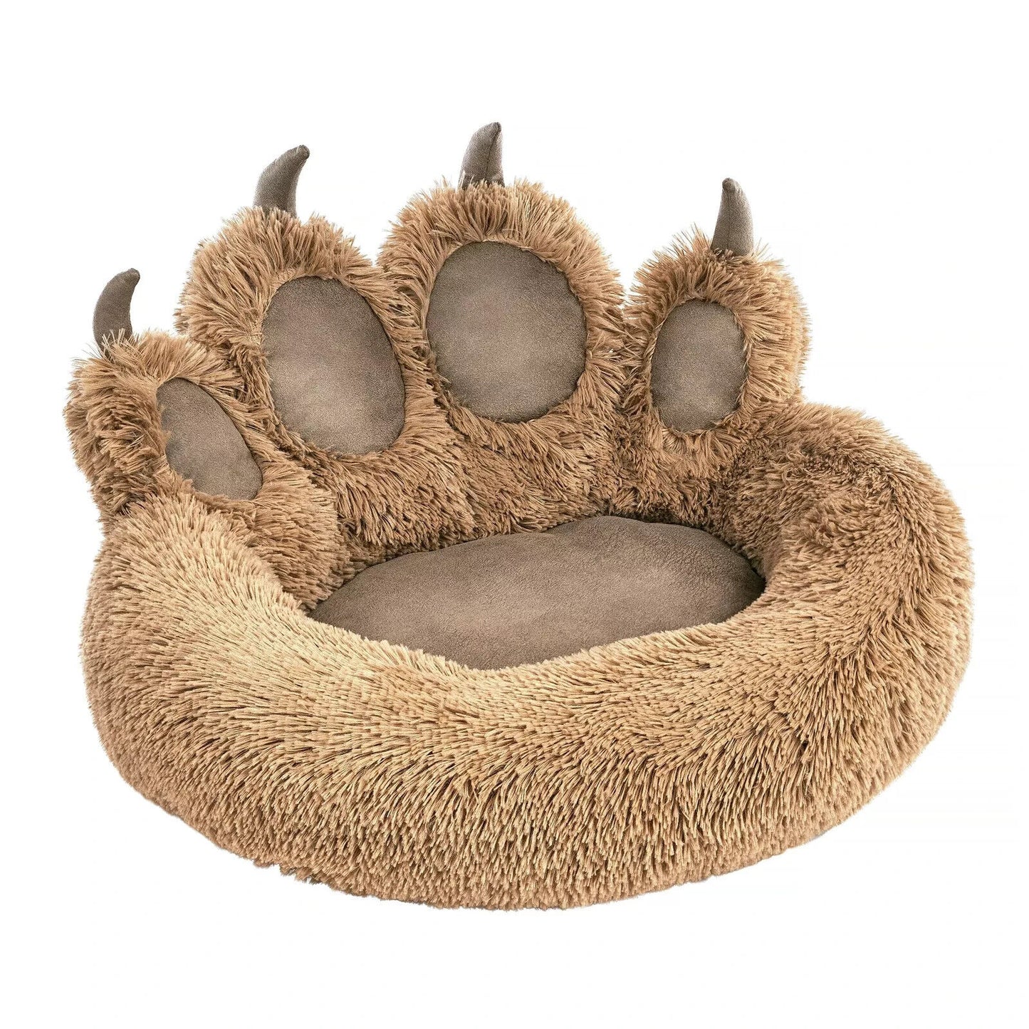 Haustierbett Pfote Körbchen Hunde Katzen 66 x 50 x 28 cm braun