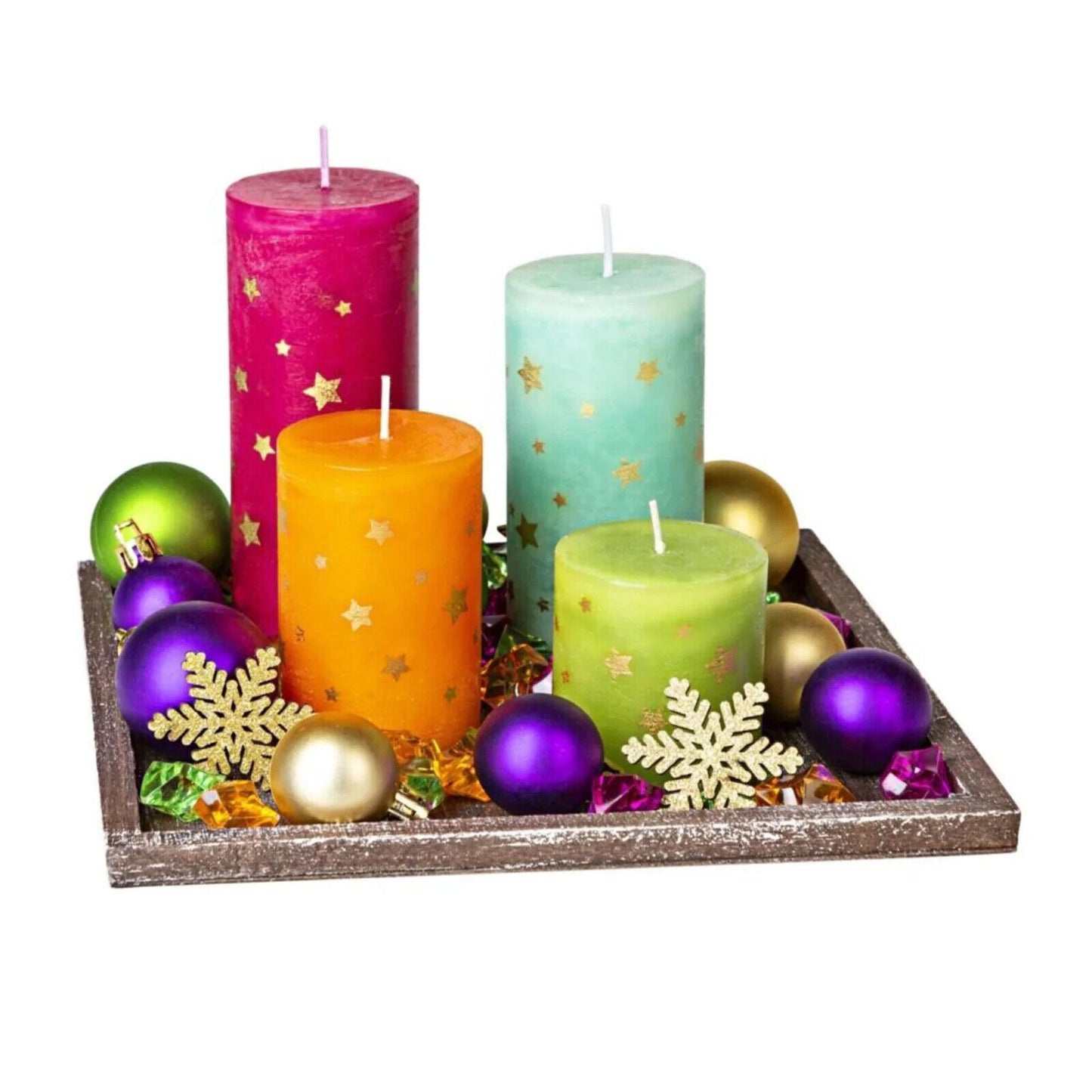 Kerzenset Colorful Christmas