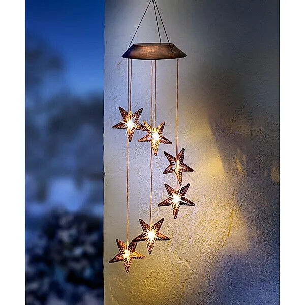 LED-Hängedeko "Sternentanz" 50cm LED Deko Advent Wohnungsdeko Weihnachten Braun