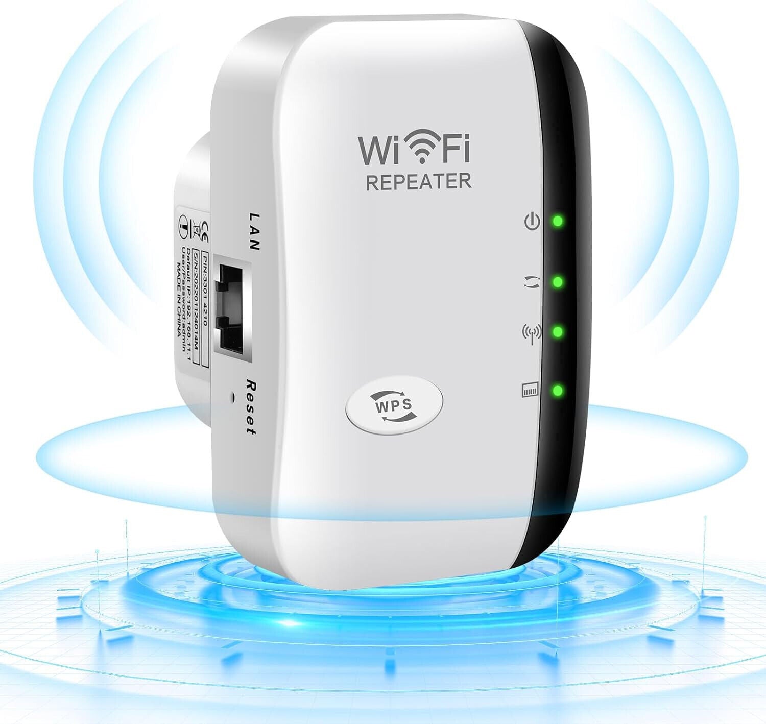 WLAN Repeater mit 300 Mbps - WLAN Verstärker WiFi Extender Booster 2,4GHz WiFi